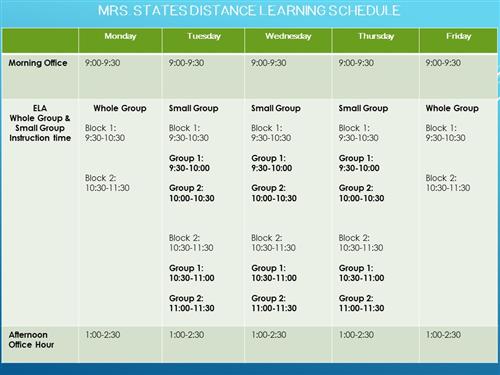 Distance learning plan  
